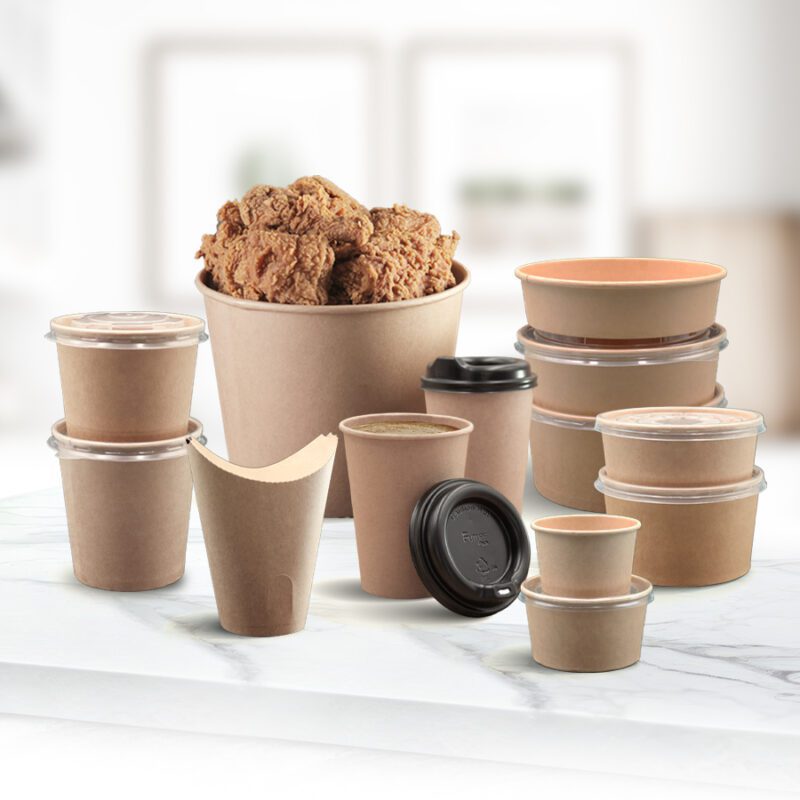 Eco-friendly paper coffee cup with lid for restaurants and cafes
