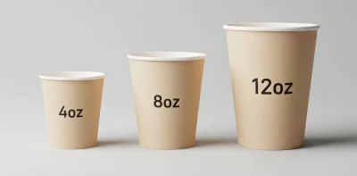 احجام اكواب الورق