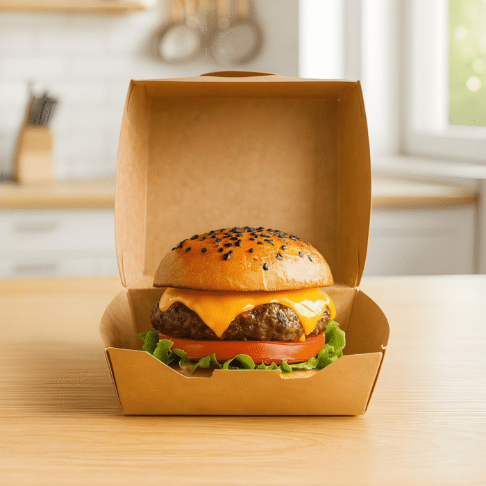 ⁦Takeaway Burger Box Packaging 12×12×9 cm⁩ - الصورة ⁦2⁩